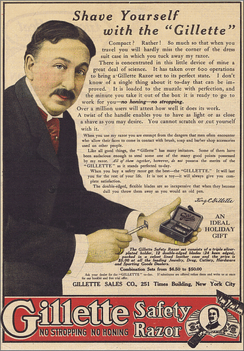 Description: http://www.bruceonshaving.com/wp-content/uploads/2011/01/Gillette-company-origins-advert-1.png